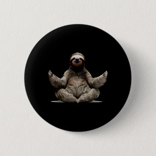 Sloth Yoga Namaste Meditation Buddhist Zen Buddha 6 Cm Round Badge
