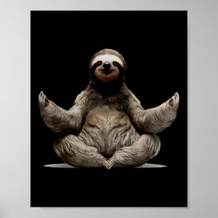 Sloth Yoga Namaste Meditation Buddhist Zen Buddha  Poster