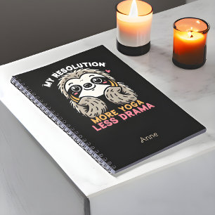Sloth Yoga Notebook - More Yoga Less Drama
