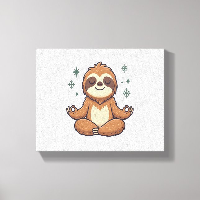 Sloth Yoga Sloth Canvas Print (Front)