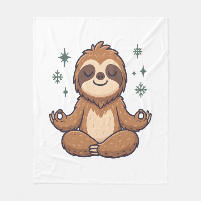 Sloth Yoga Sloth Fleece Blanket (Front)