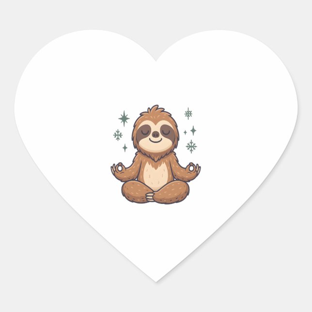 Sloth Yoga Sloth Heart Sticker (Front)