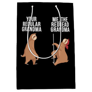 Sloth Your Regular Grandma Me The Redhead Grandma Medium Gift Bag