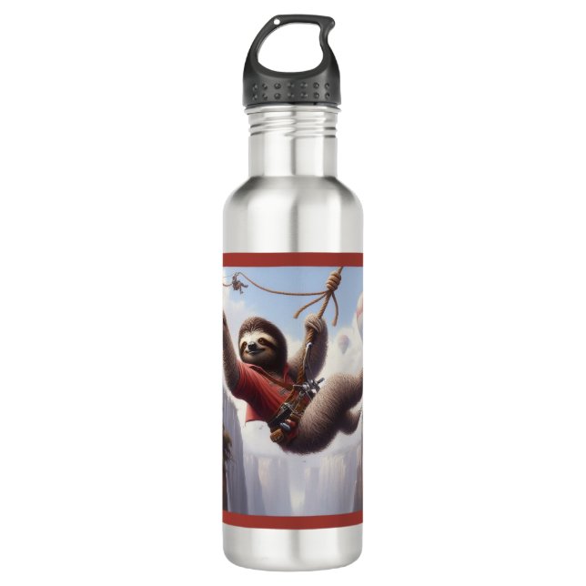Sloth Ziplining 710 Ml Water Bottle (Front)