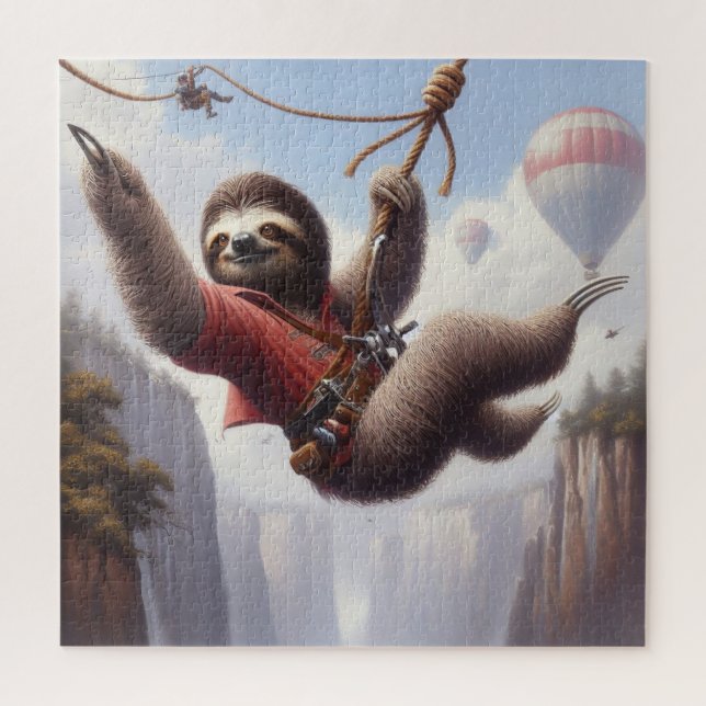 Sloth Ziplining Jigsaw Puzzle (Vertical)