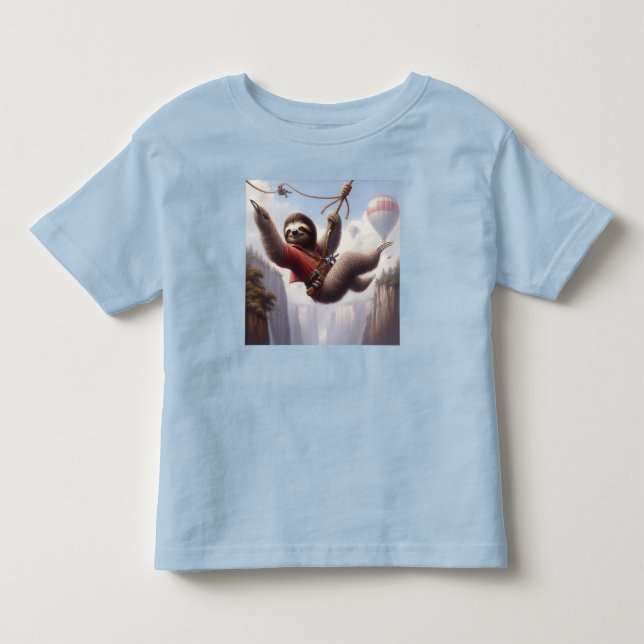 Sloth Ziplining Toddler T-Shirt (Front)