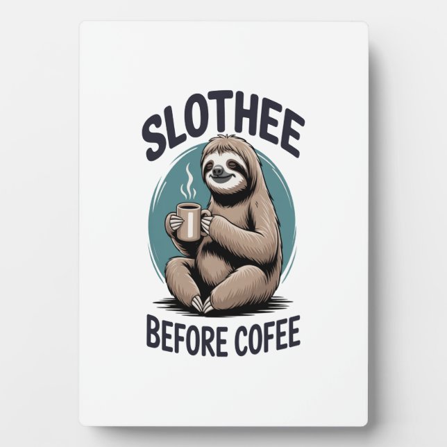 Slothee before coffee Sublimation Plaque (Front)