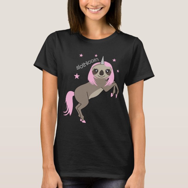 Slothicorn Cute Sloth Unicorn Tshirt Top Tee (Front)