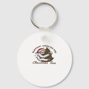 Slothin Around the Christmas Tree, Funny Christmas Key Ring