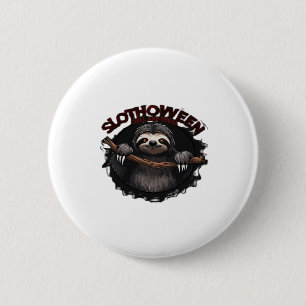 Slothoween Chill And Thrill - Creepy Sloth Classic 6 Cm Round Badge