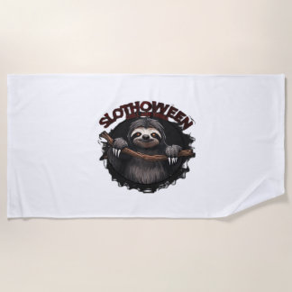 Slothoween Chill And Thrill - Creepy Sloth Classic Beach Towel