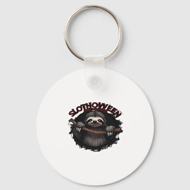 Slothoween Chill And Thrill - Creepy Sloth Classic Key Ring (Front)