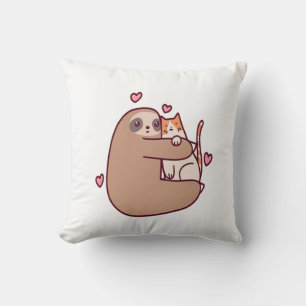 Sloths and Cats Are Best Friends Cushion