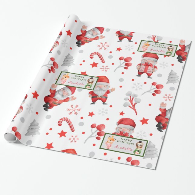 Sloths and Fox Customise Text and Name Wrapping Paper (Unrolled)