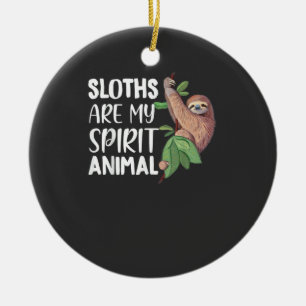 Sloths are my Spirit Animal lazy cute Sloth T-Shir Ceramic Tree Decoration