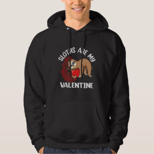Sloths Are My Valentine Lazy Sloth Holding Heart L Hoodie