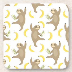 Sloths & Bananas Pattern Coaster