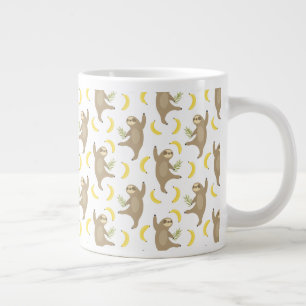 Sloths & Bananas Pattern Large Coffee Mug