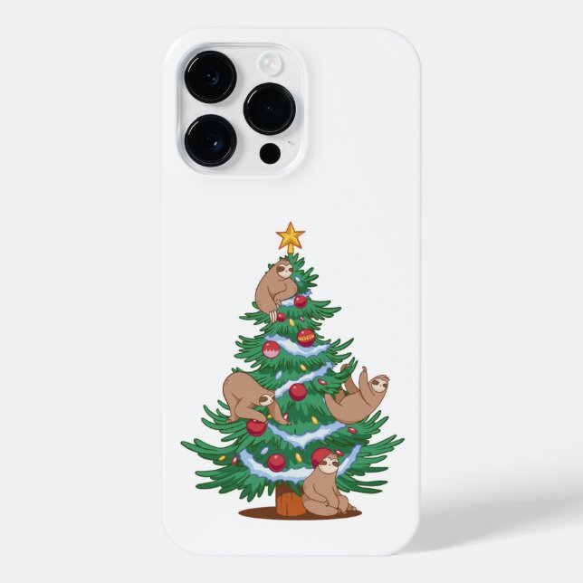 SLOTHS CHRISTMAS TREE  iPhone CASE (Back)