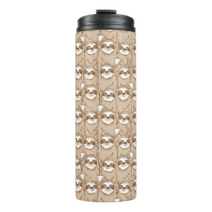 Sloths & Coffee Pattern Thermal Tumbler
