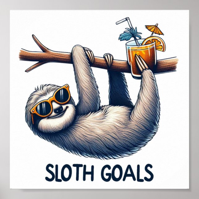 Sloths Goals Digital Download - Perfect for DTF Poster (Front)