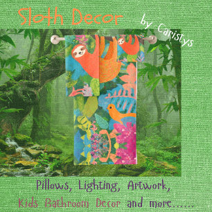 Sloths Hanging out in Trees Bath Towel Set