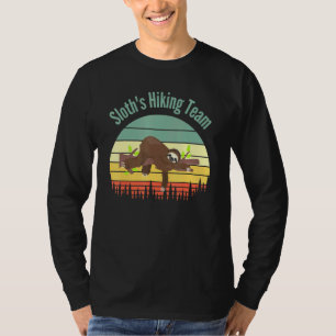 Sloths Hiking Team Retro Sunset T-Shirt