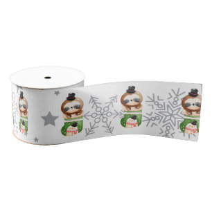Sloths Holidays Customise Grosgrain Ribbon