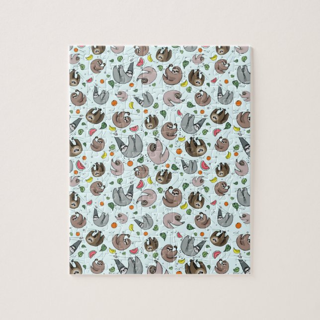 Sloths in Blue Jigsaw Puzzle (Vertical)