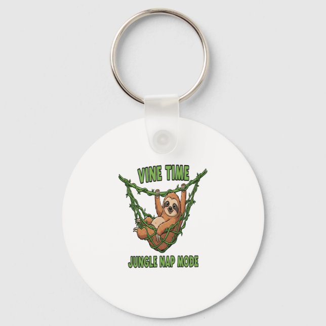 Sloth's Jungle Nap Key Ring (Front)
