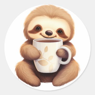 Sloth's Morning Brew Classic Round Sticker