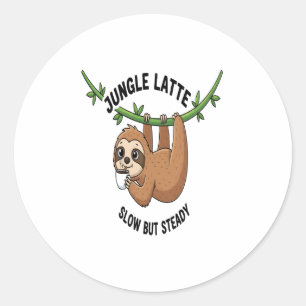 Sloth's Morning Coffee Classic Round Sticker