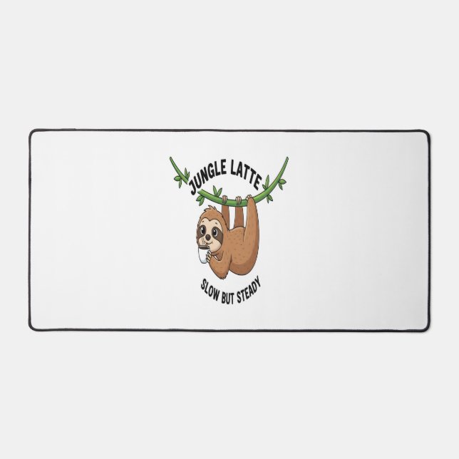 Sloth's Morning Coffee Desk Mat (Front)