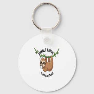 Sloth's Morning Coffee Key Ring