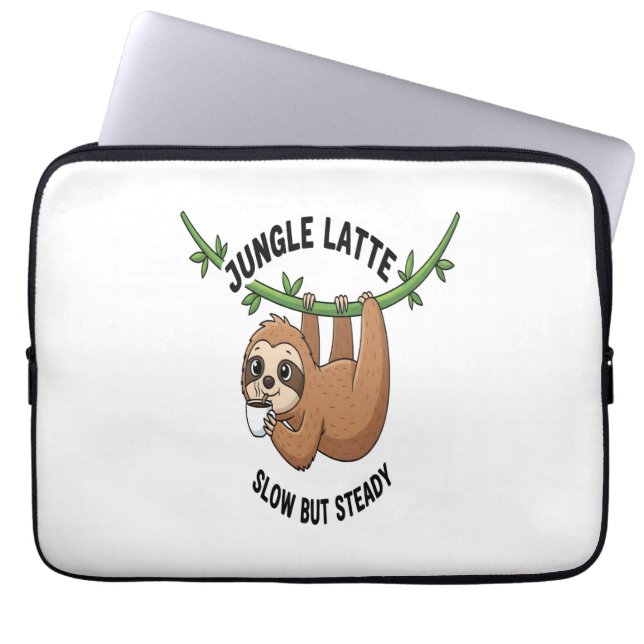 Sloth's Morning Coffee Laptop Sleeve (Front)
