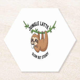Sloth's Morning Coffee Paper Coaster