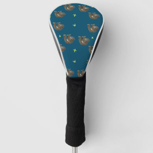 sloths pattern on blue golf head cover