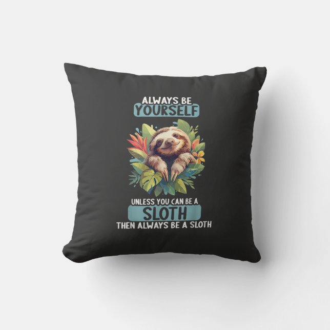 Sloths Sloth T-Shirt Cushion (Front)