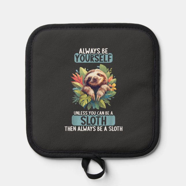 Sloths Sloth T-Shirt Pot Holder (Front)