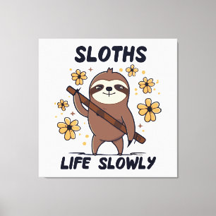Sloths Taking Life Slowly Canvas Print