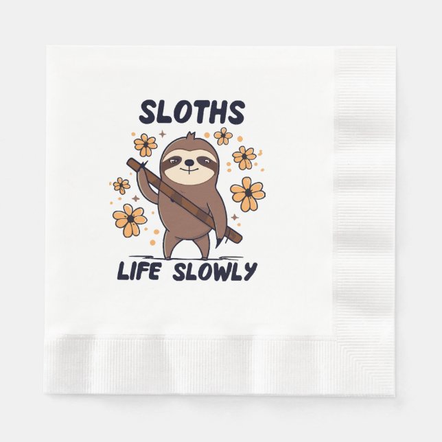 Sloths Taking Life Slowly Napkin (Front)