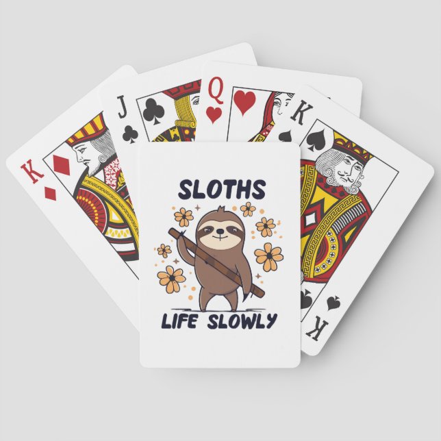Sloths Taking Life Slowly Playing Cards (Back)