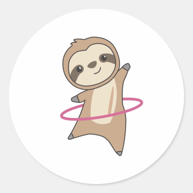 Sloths The Hullern Sport Cute Sloth Funny Classic Round Sticker (Front)