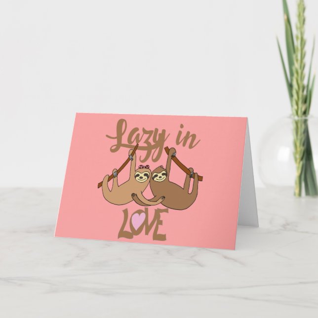Sloths Valentine's Day Relationship Couples Lazy Card (Front)