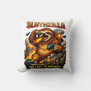 Slothzilla Too Lazy to Destroy,Funny Kaiju Monster Cushion