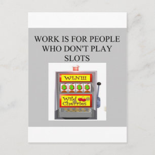 slots player casino gambler postcard