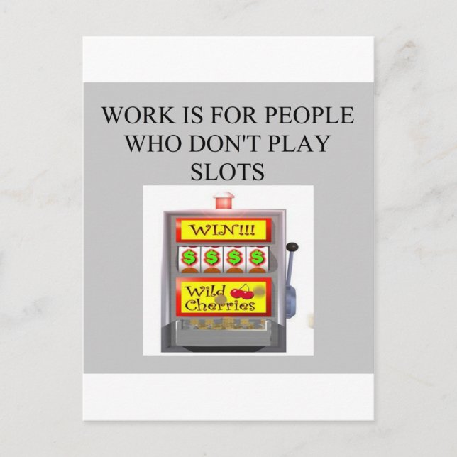 slots player casino gambler postcard (Front)