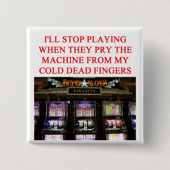 SLOTS slot machine 15 Cm Square Badge (Front)