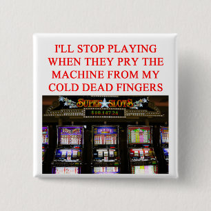 SLOTS slot machine 15 Cm Square Badge