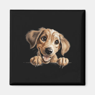 Sloughi Dog Mum Dad Peeking Puppy Magnet